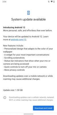 تحديث Android 12 الرسمي