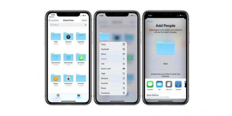 في «ios 13» كيفية مشاركة مجلدات iCloud Drive