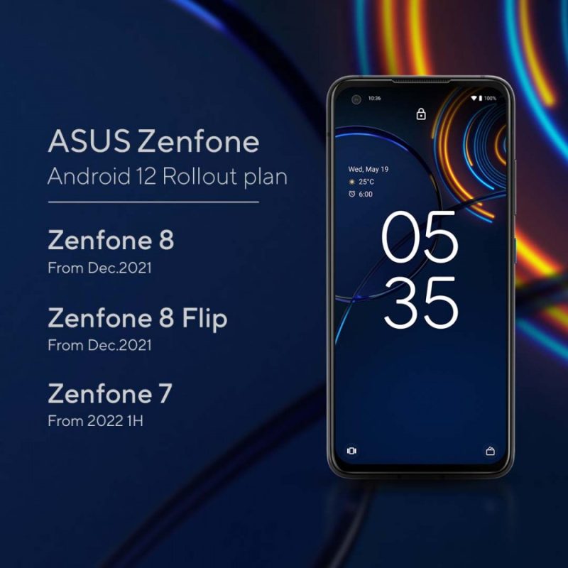هواتف Asus Zenfone التي ستحصل على تحديث Android 12 