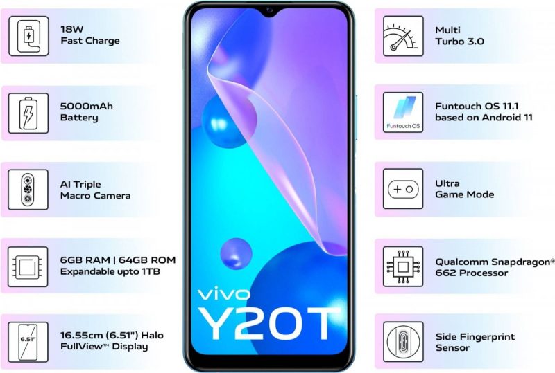 مواصفات وأسعار هاتف Vivo Y20T الهاتف Vivo Y20T