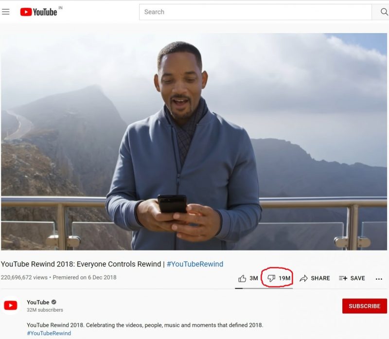 سيبدأ YouTube في إخفاء عدد مرات عدم الإعجاب على جميع الفيديوهات