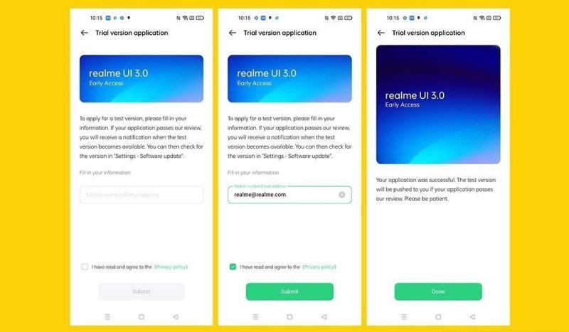 تحديث Realme UI 3.0 التجريبي 
