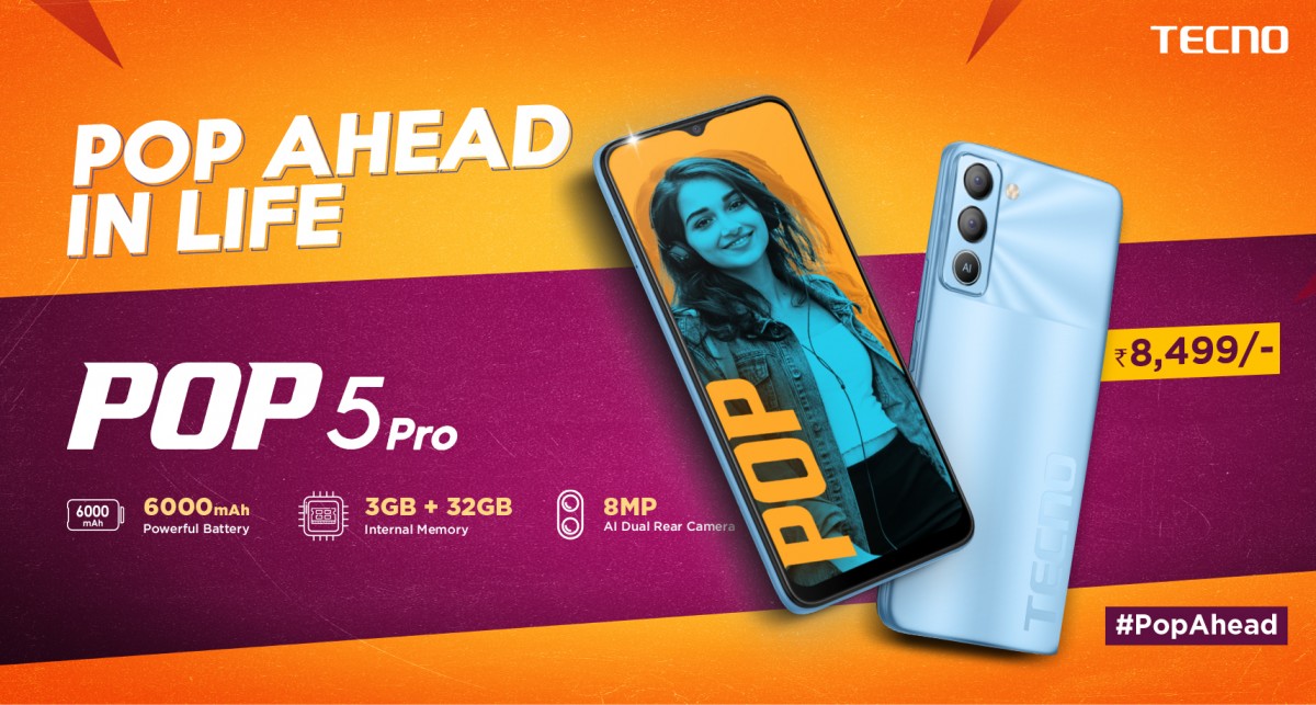 سعر ومواصفات الهاتف Tecno Pop 5 Pro